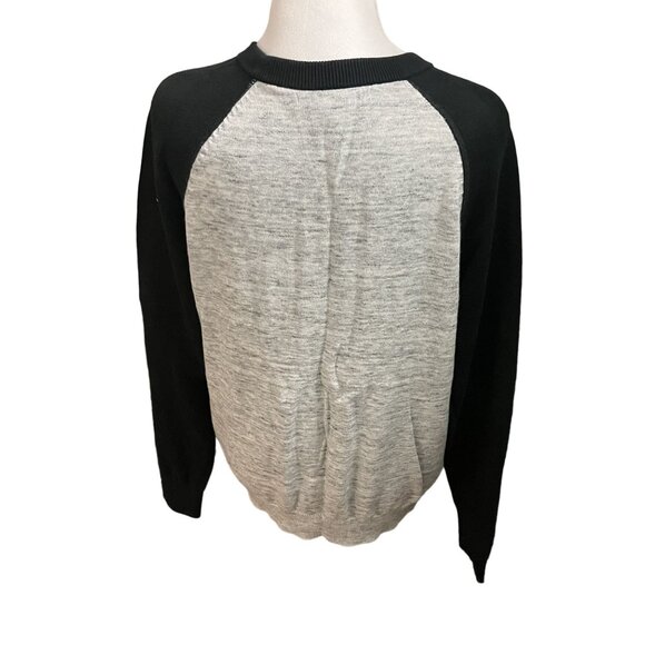 Banana Republic Women's Small Black & Gray Raglan Long Sleeve Sweater - Picture 2 of 4